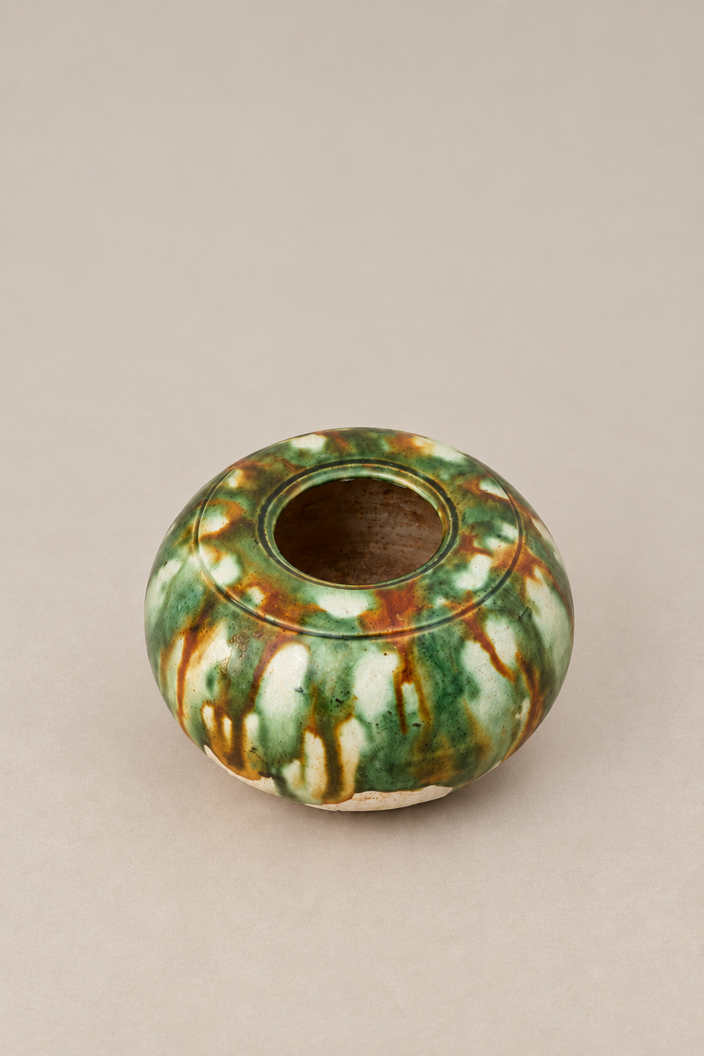 Tang Sancai-glazed Pottery Waterpot 唐 三彩釉陶水盂
