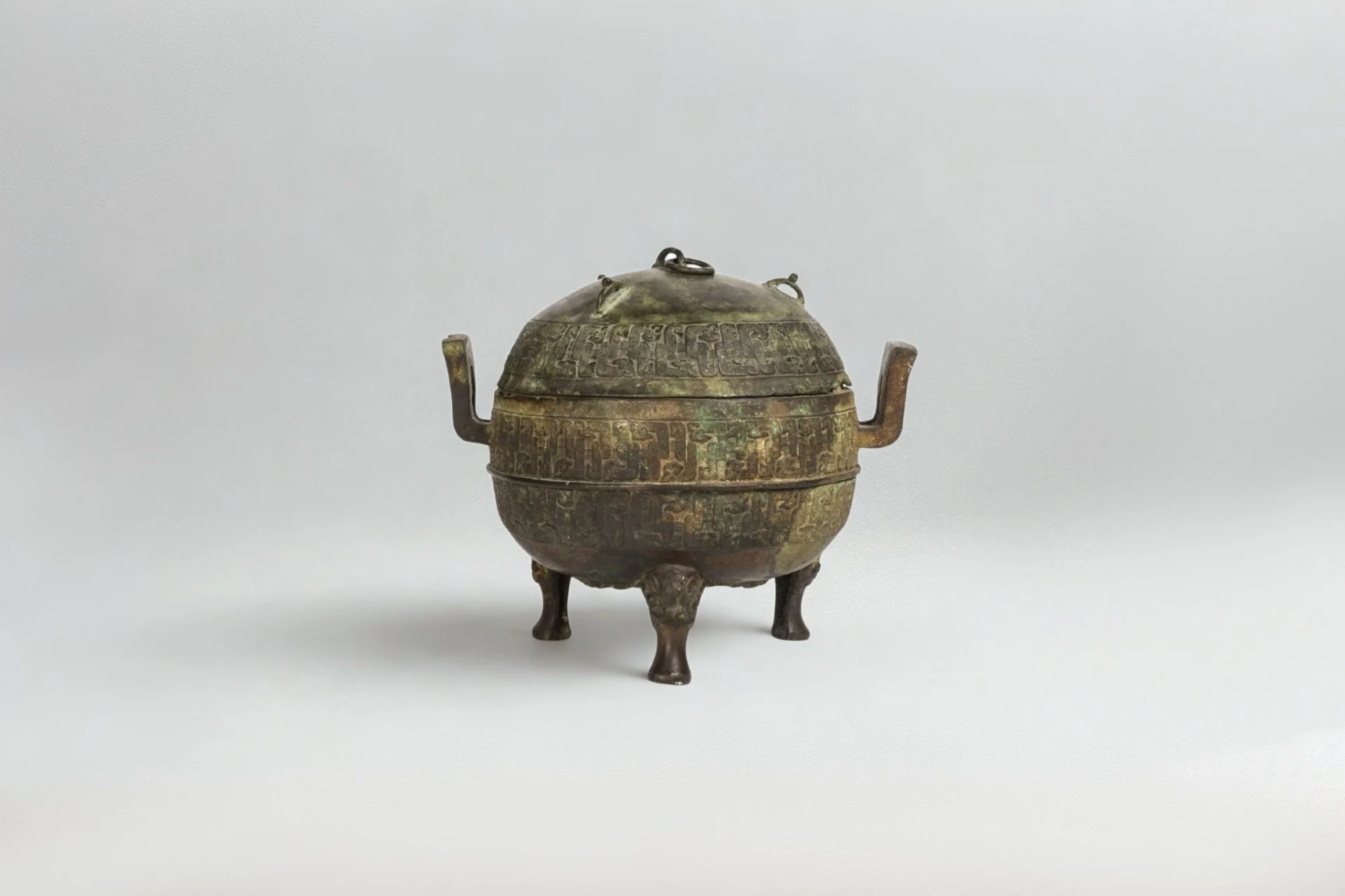 戰國 青銅三足蓋鼎 
Private Collection from Paris, 1995