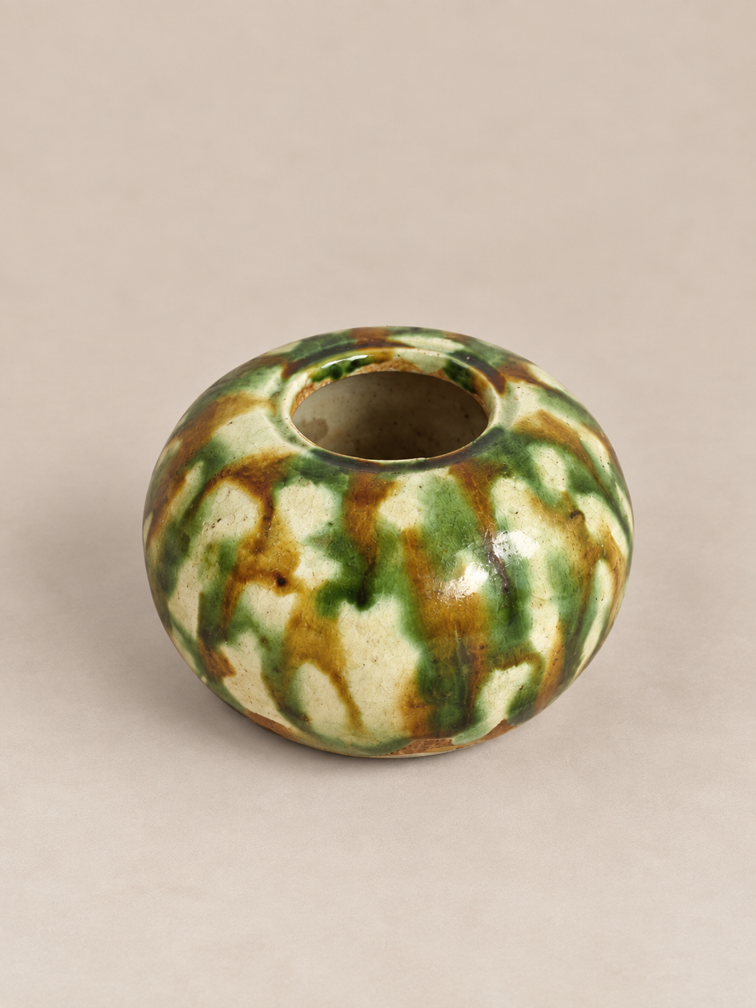 Tang Dynasty Sancai-Glazed Water Pot 唐 三彩水盂