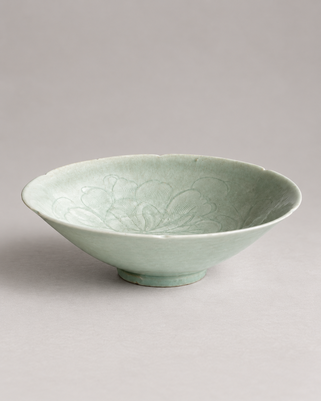 Song Dynasty Qingbai Porcelain Bowl with Incised Peony Design 宋 青白釉刻花牡丹紋碗
