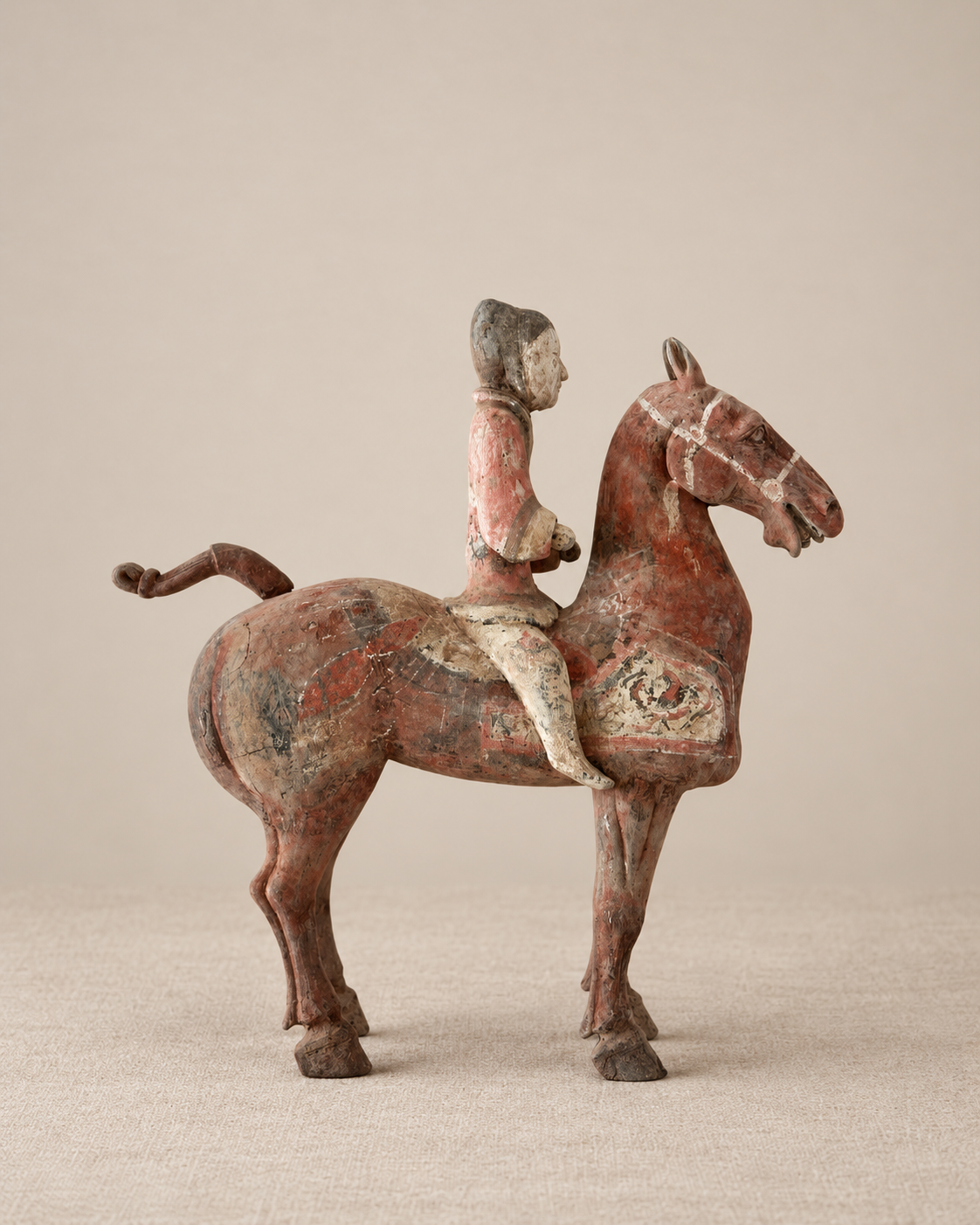Han Dynasty Painted Pottery Horse and Rider 漢代彩繪陶馬與騎士像