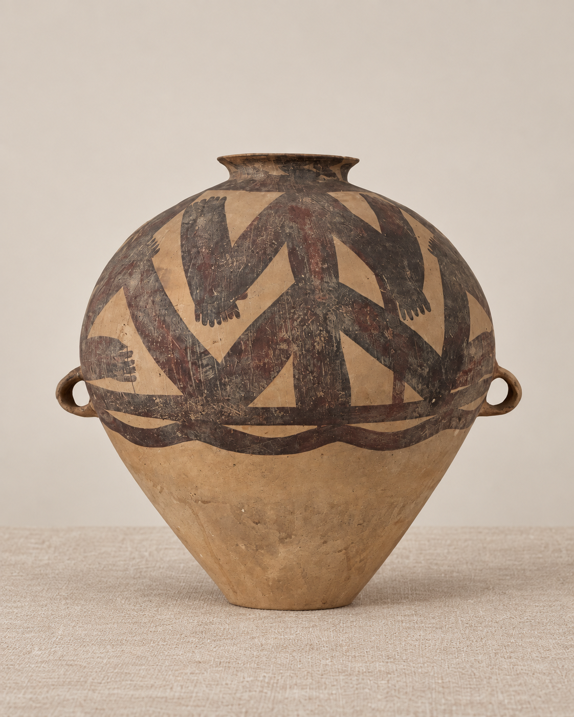 Neolithic Painted Pottery Jar, Majiayao Culture, Machang Phase 新石器時代 馬家窰文化 馬廠類型 彩陶大罐