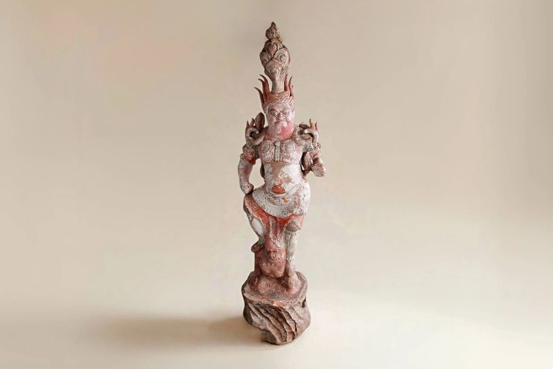 Tang Dynasty Lokapala Guardian Figure 唐代陶彩繪天王俑