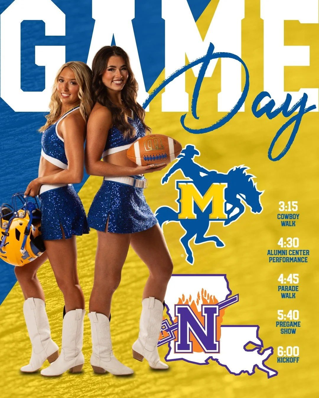 It&rsquo;s GAME DAY 🏈 @mcneesefootball vs. @nsudemonsfb // KICKOFF @ 6PM