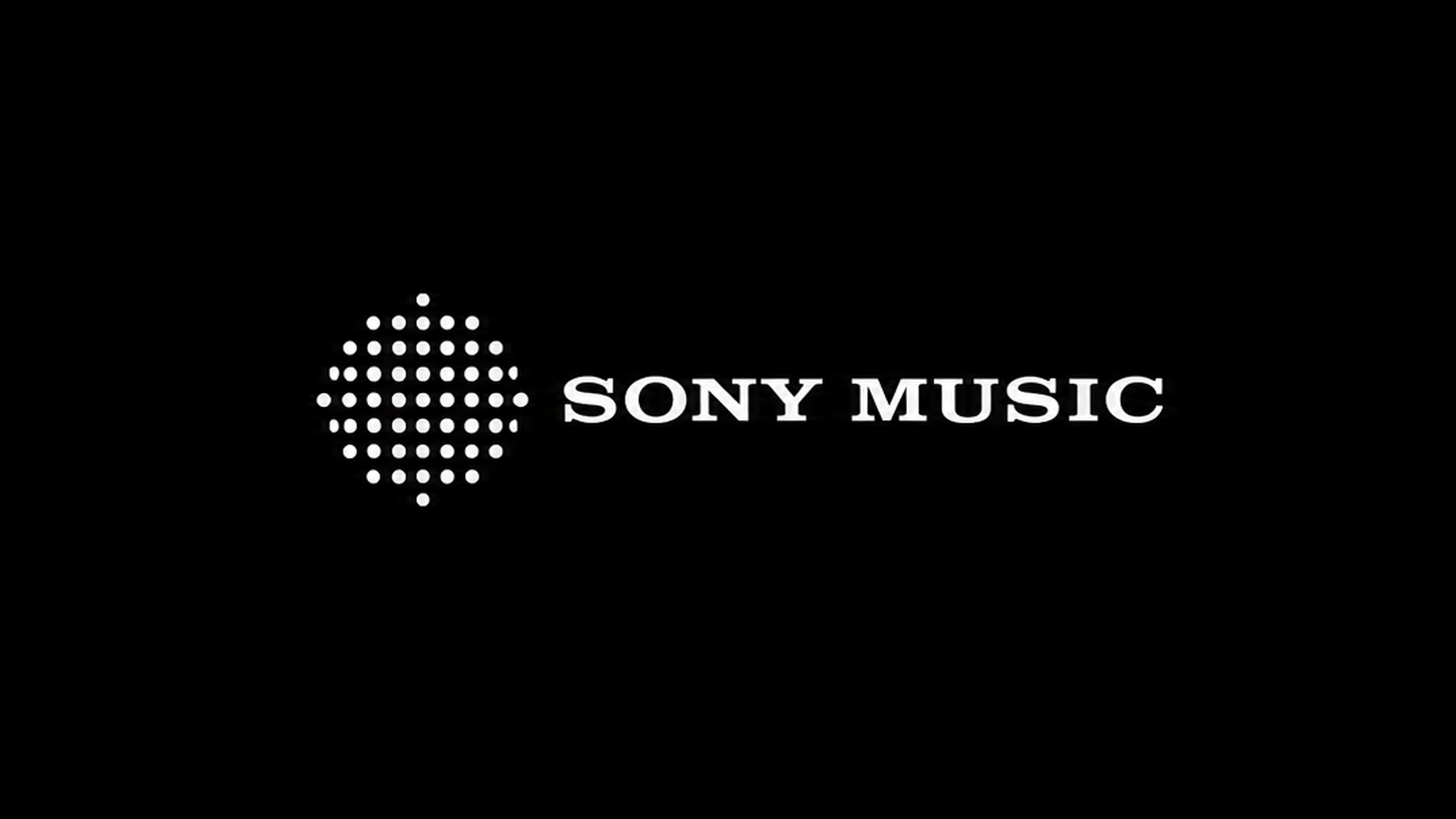 Sony Music logo on a black background with a white dotted sphere and the words "SONY MUSIC".