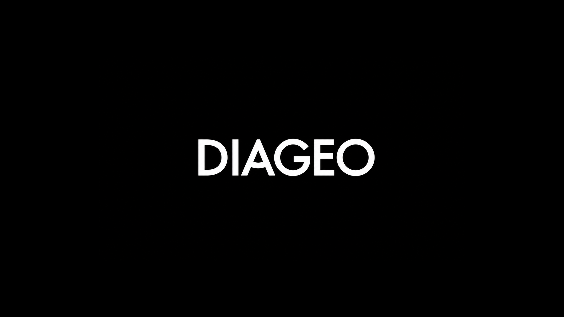 Black background with the white text, 'DIAGEO' centered.