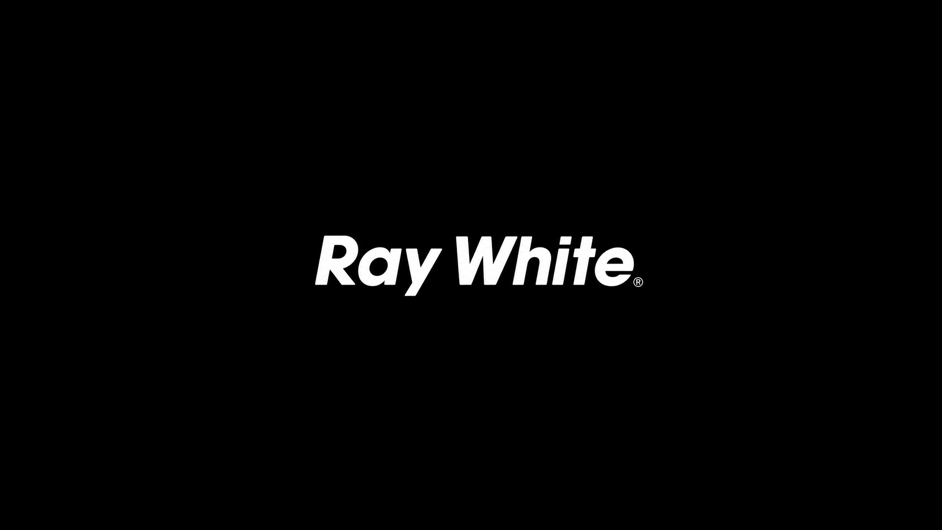 Black background with white text that reads 'Ray White' in the center.
