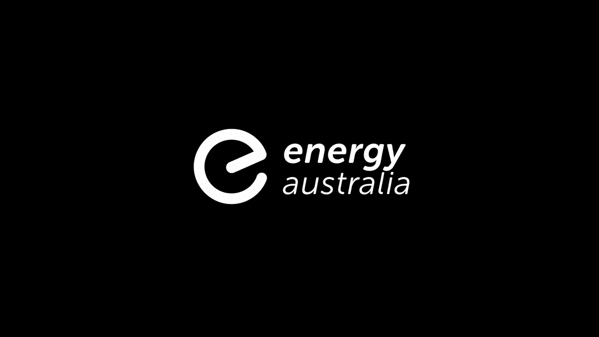 Logo of Energy Australia with a stylized 'E' within a circle, on a black background.