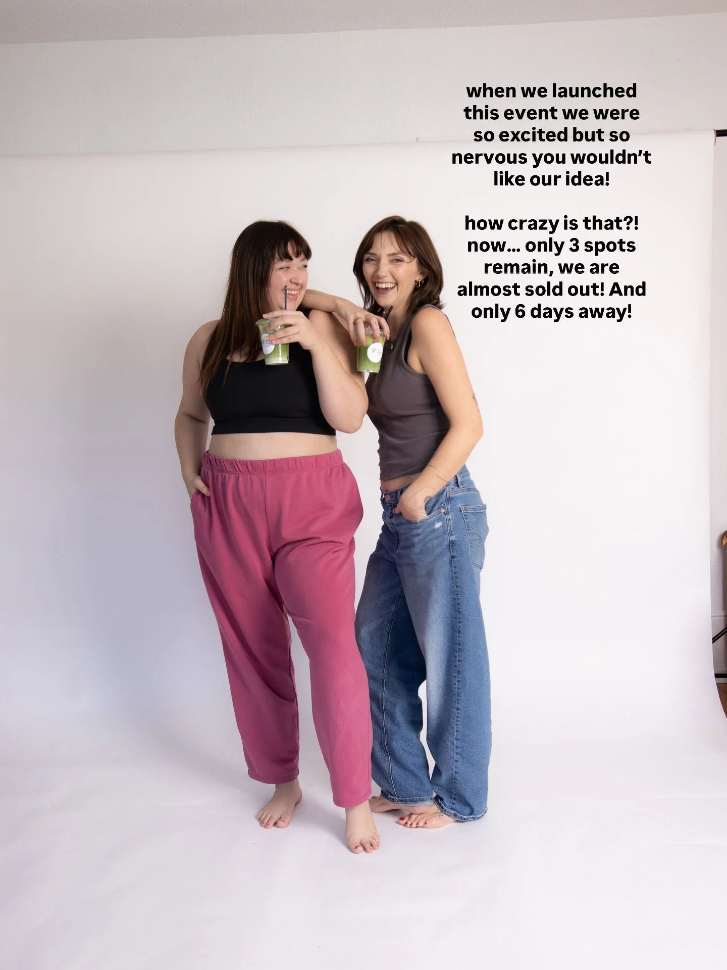 we were nervous &mdash; and now we are so grateful and can&rsquo;t wait to hang with all of you on Sunday! 

We have three spots left if you&rsquo;re been thinking about it! Book directly on our website with the book in menu option! <3 

See you s