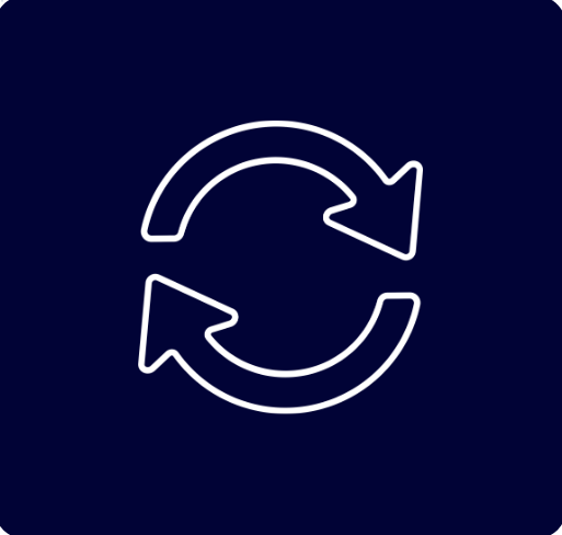 Icon of two arrows forming a circle, representing refresh or redo.