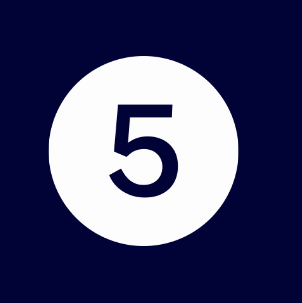 Number 5 inside a white circle on a dark background.