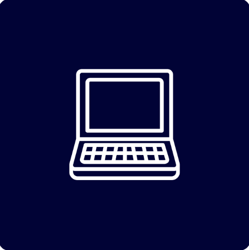 Icon of a laptop computer on a dark background.