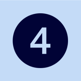 Number 4 inside a dark blue circle on a light blue background.