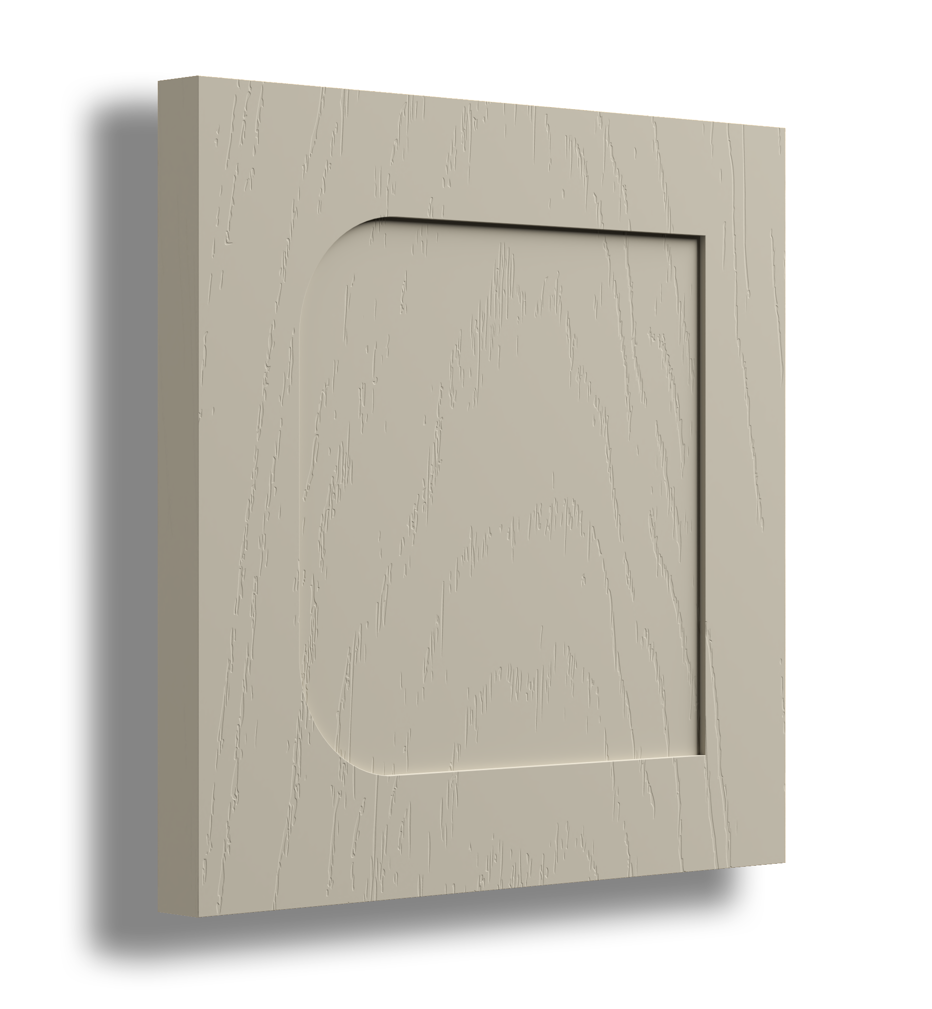 Semi Round profile timber joinery door painted in porters old stone wall .