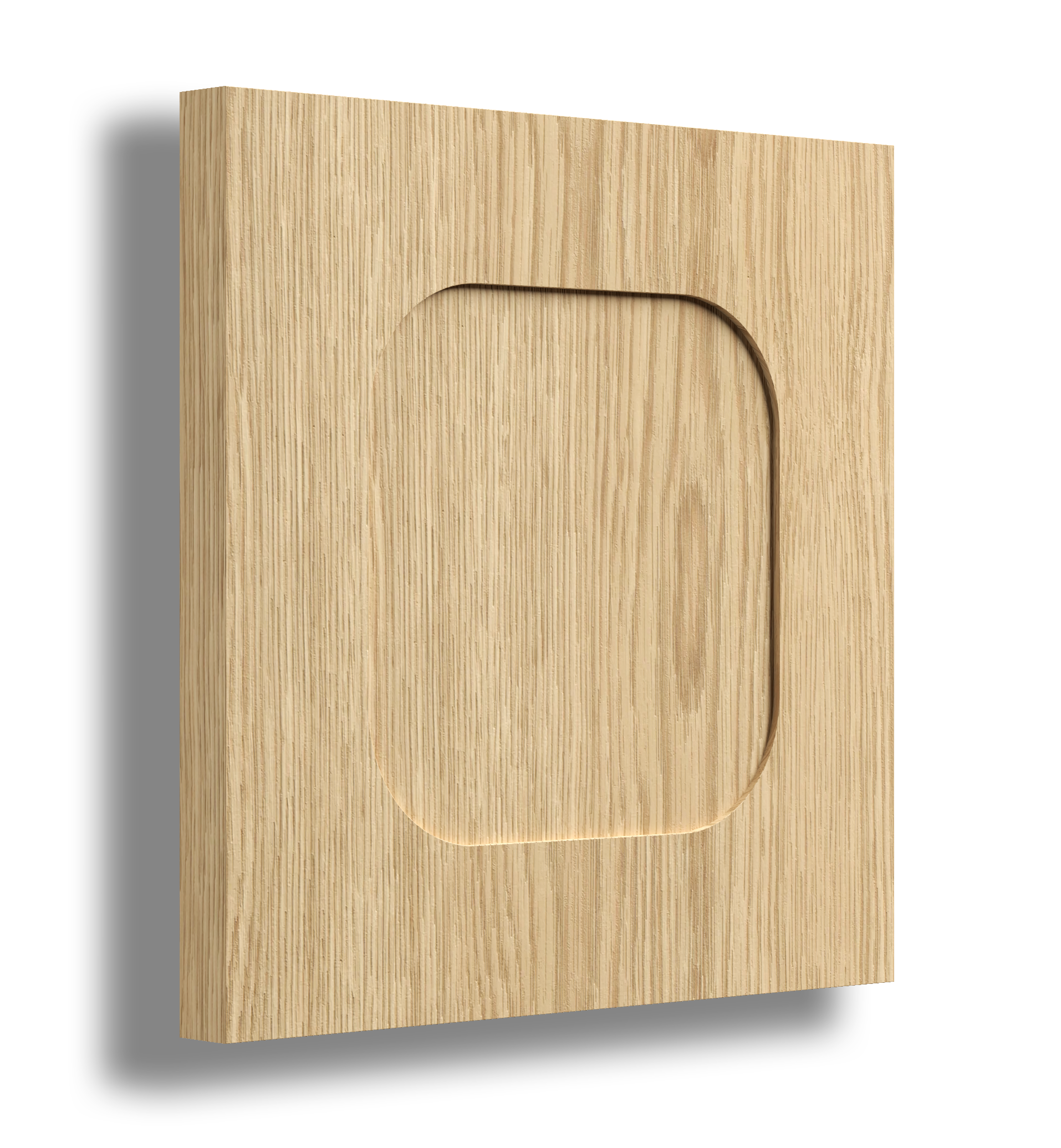 Wooden light switch cover plate with a carved out switch area