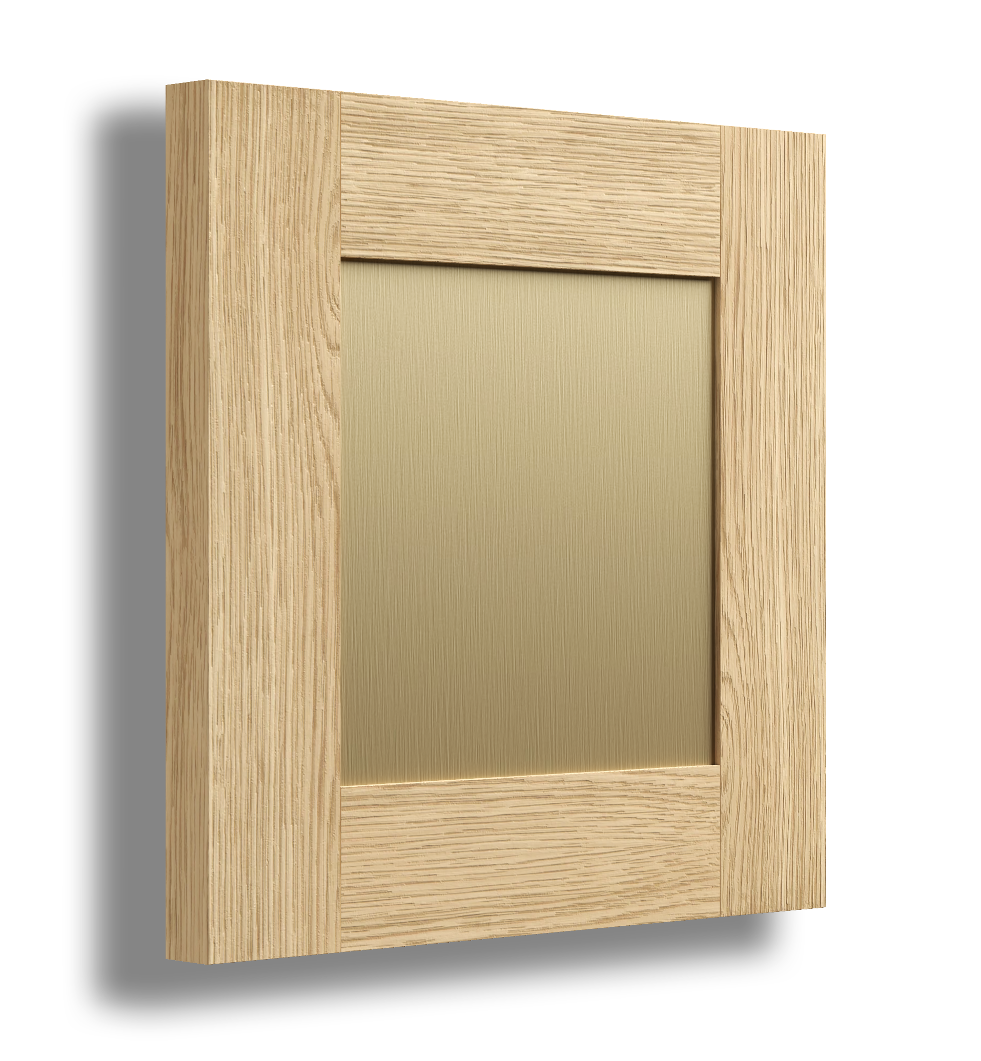 Shaker profile timber joinery door with a brushed bronze feature accent.