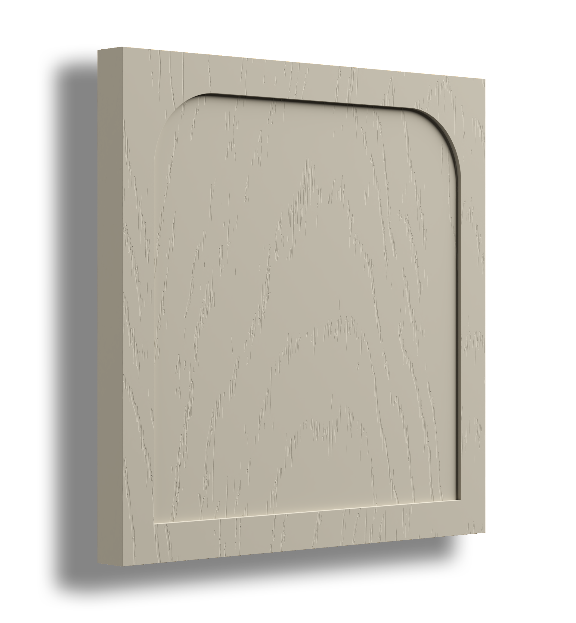 Arched profile timber joinery door painted in porters old stone wall .