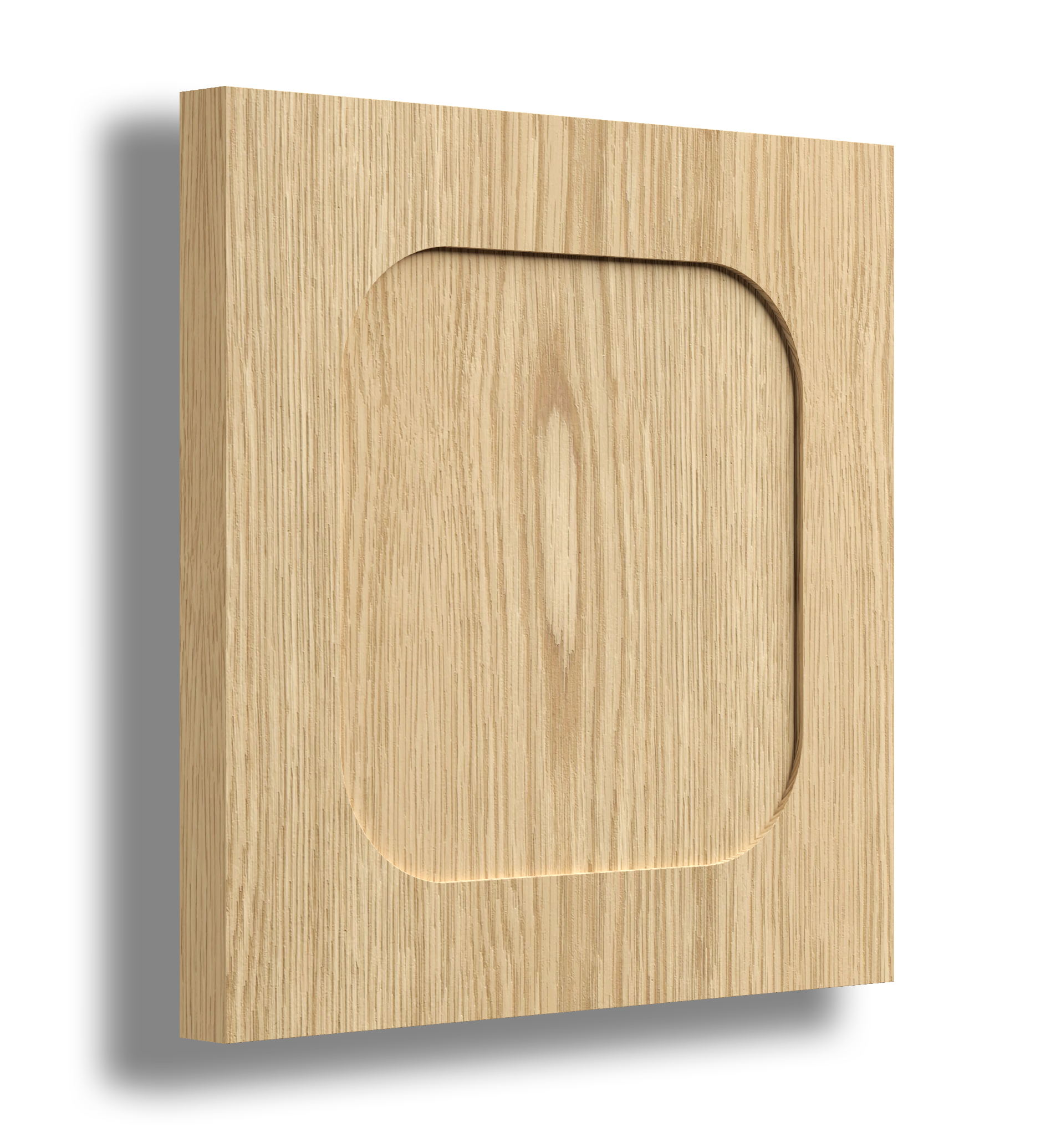 Wooden wall art with a cut-out of the letter 'Q'