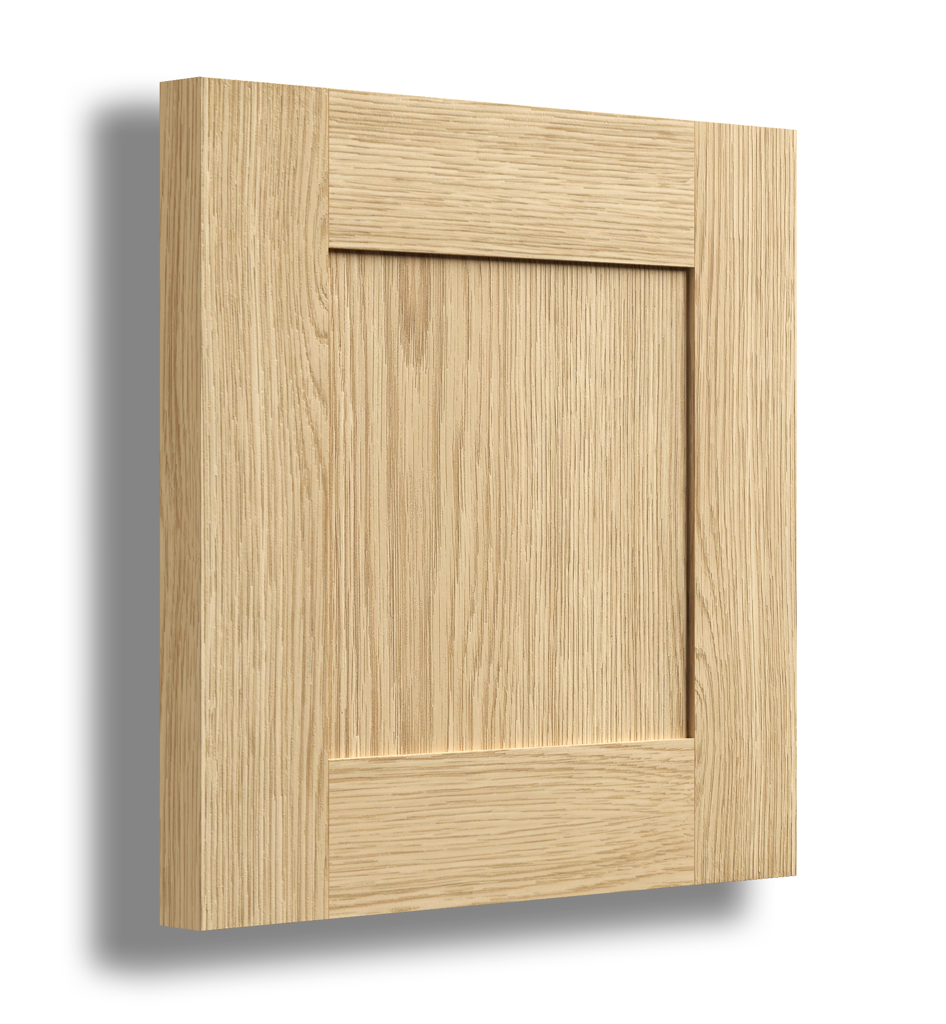 Wooden cabinet door with a simple design and recessed panels.