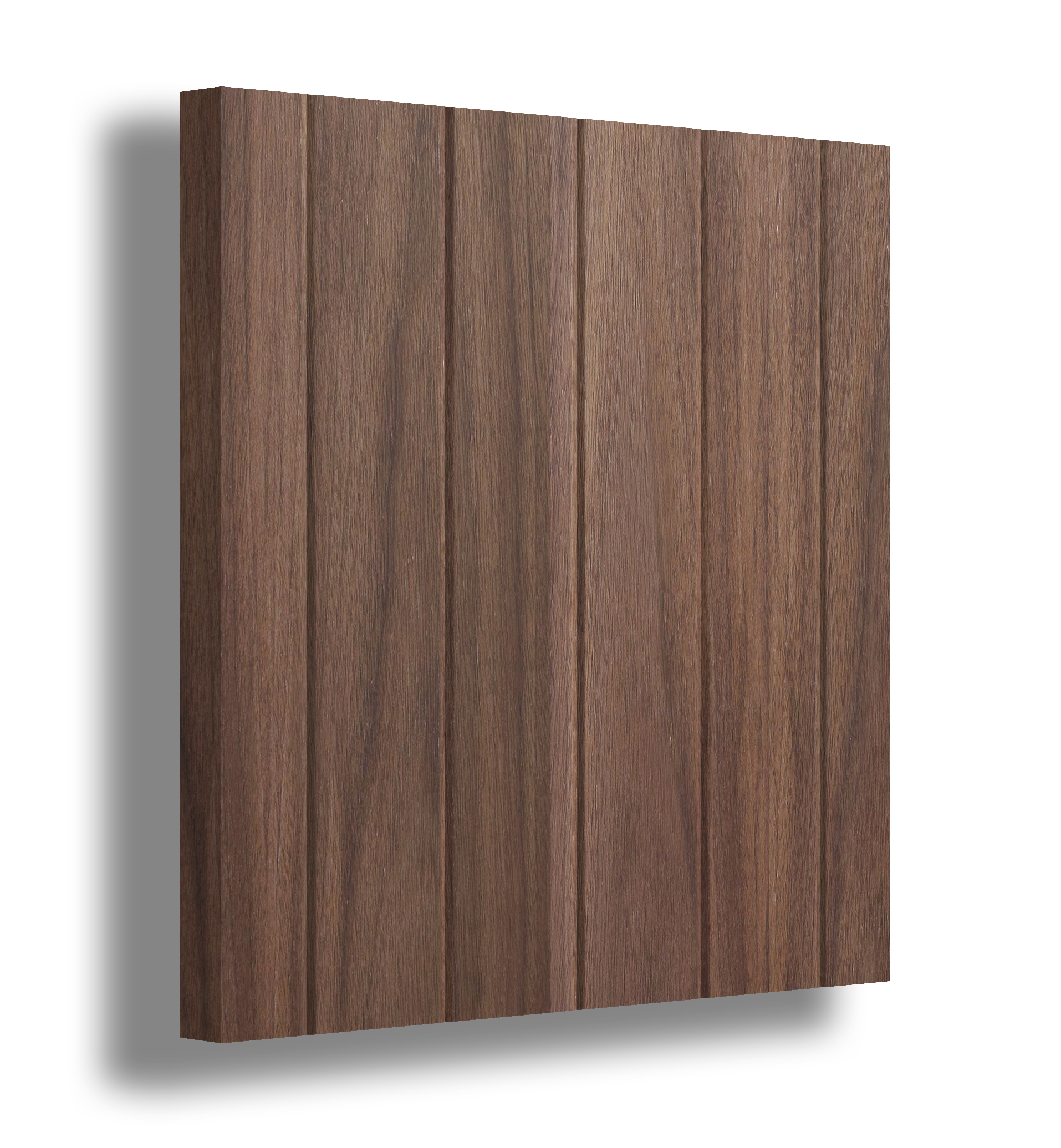 VJ profile walnut stained timber joinery door.