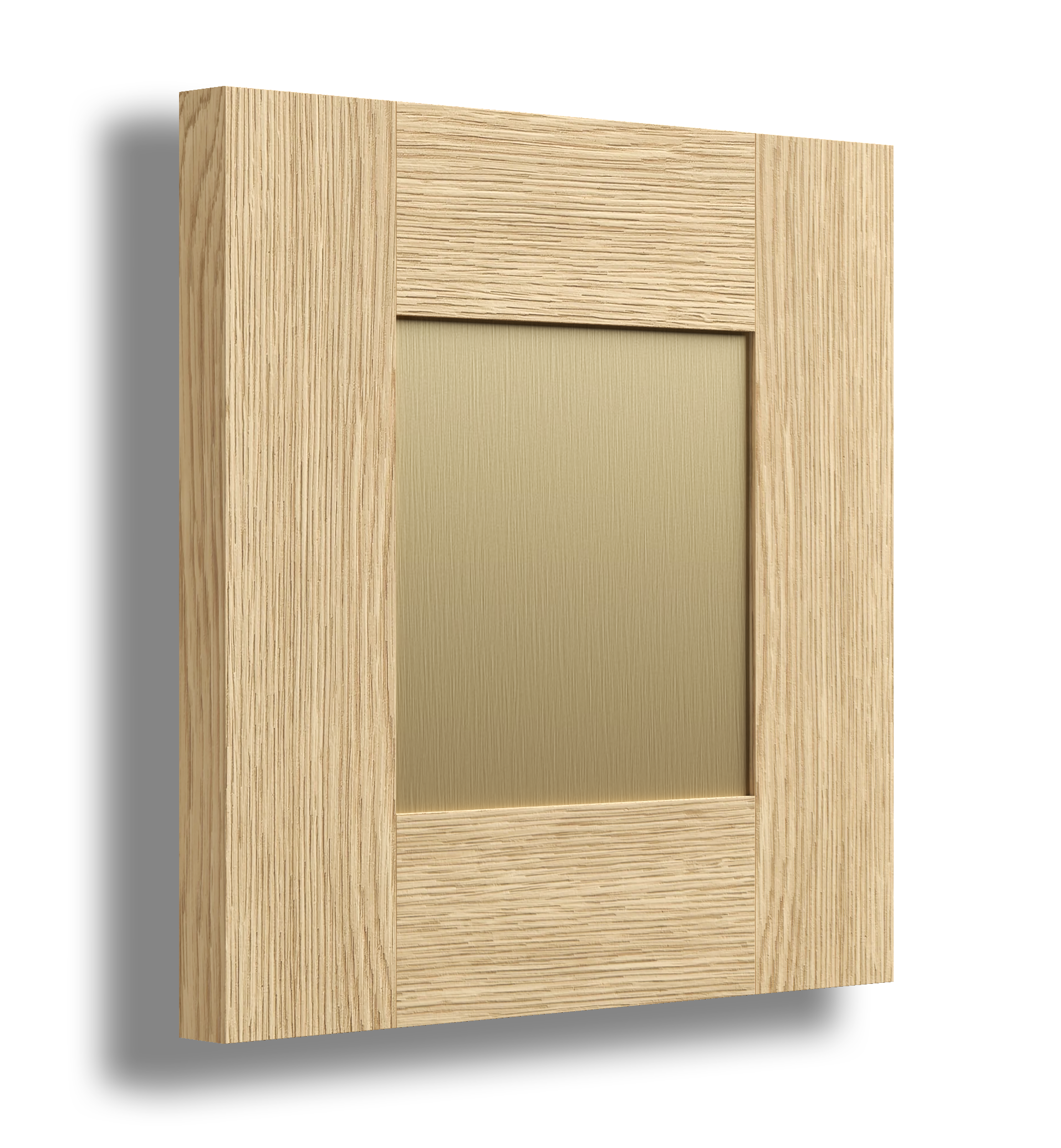 Shaker profile timber joinery door with a brushed bronze feature accent.