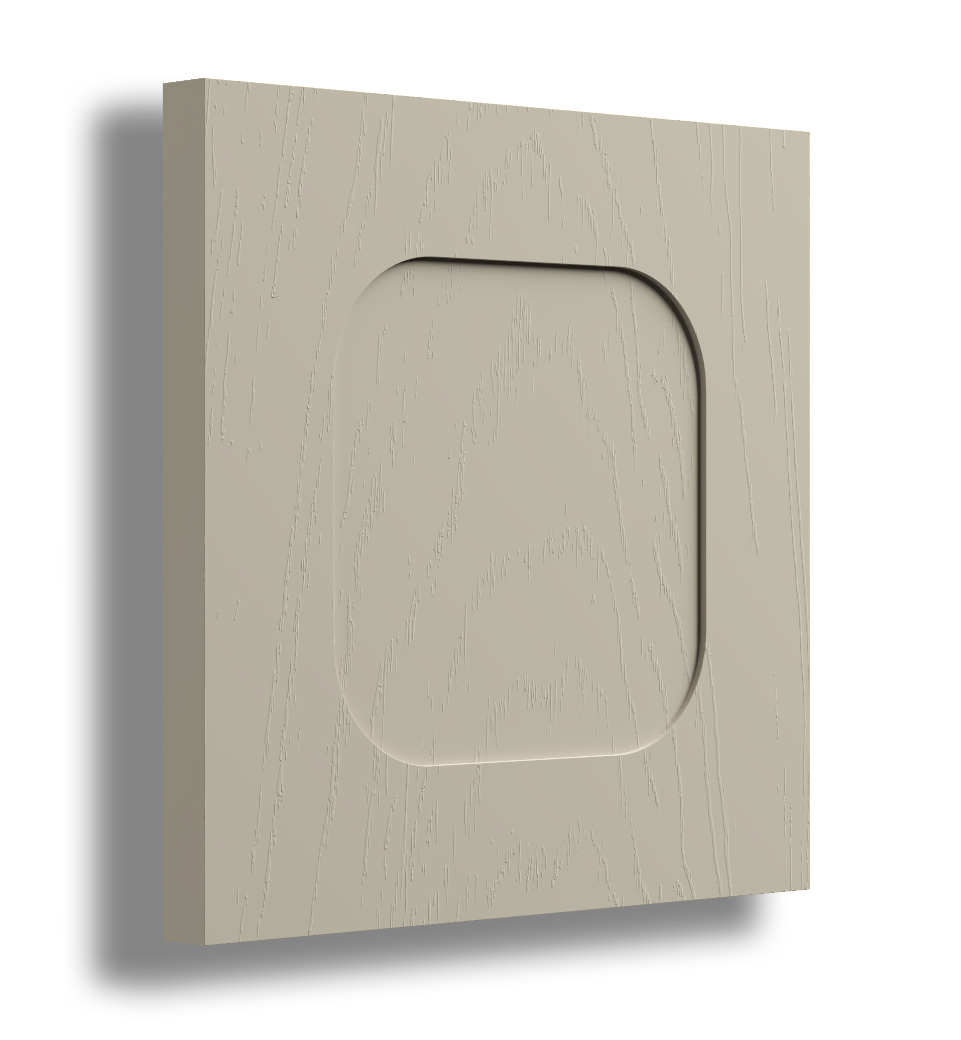 Round profile timber joinery door painted in porters old stone wall .