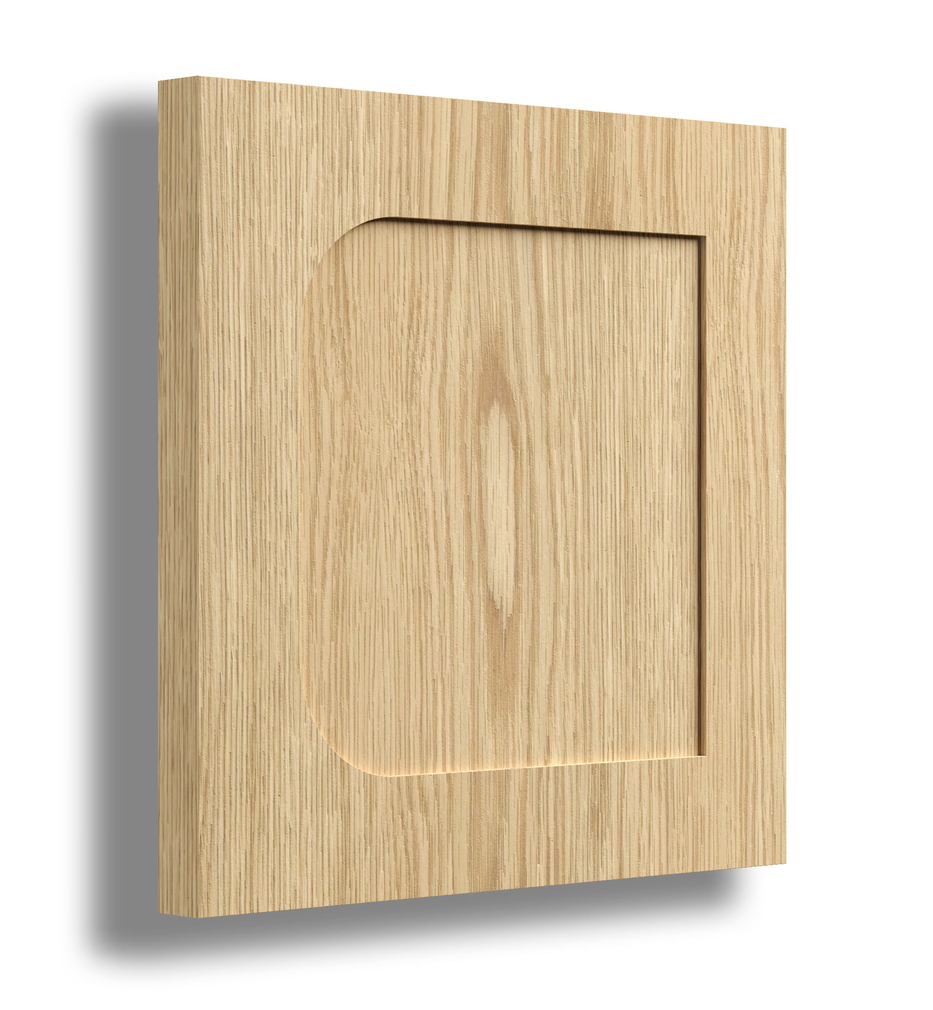 Wooden blank picture frame with a deep carved rectangle open space in the center.