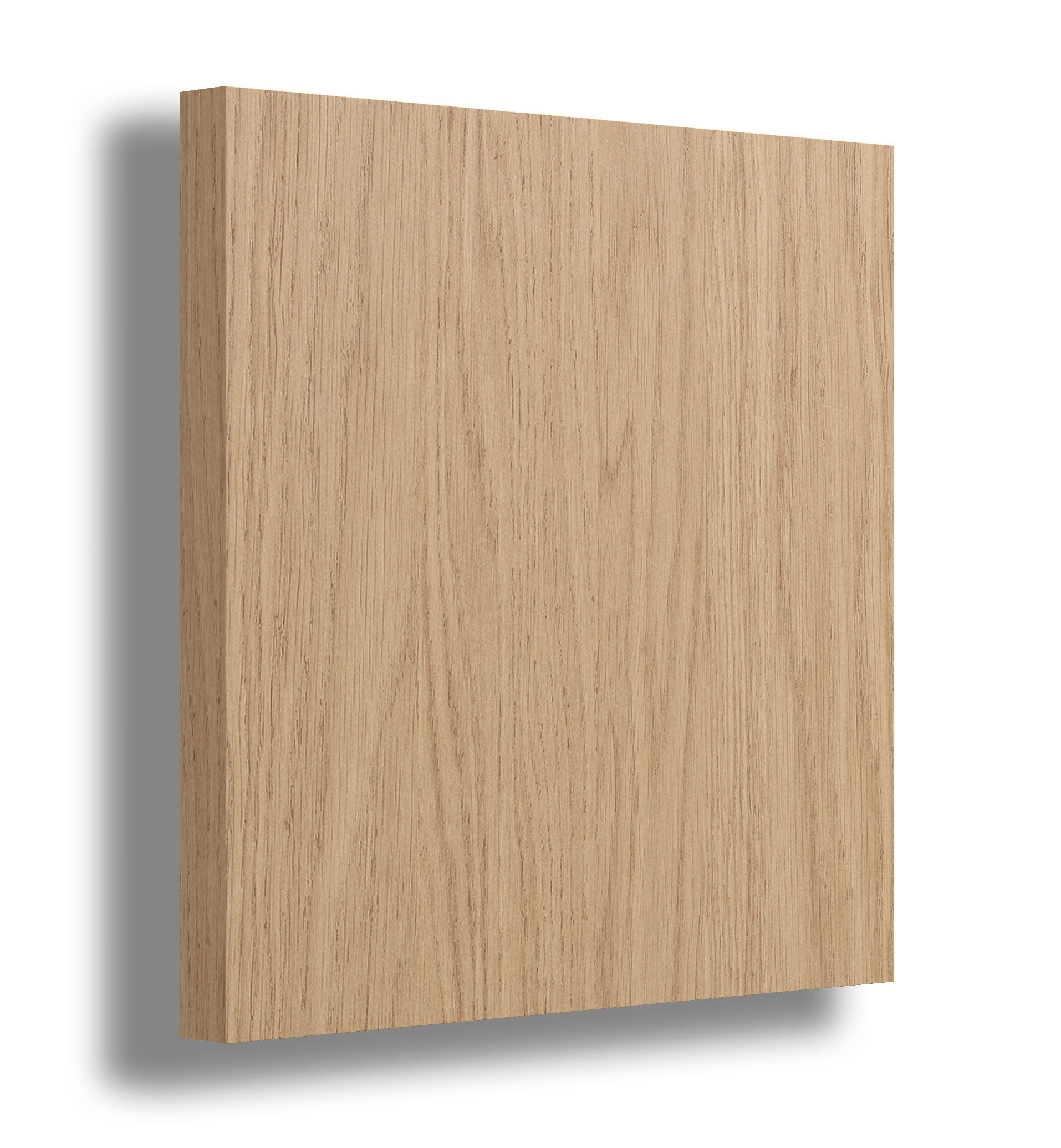 A plain wooden panel with a natural finish, casting a shadow to the left.