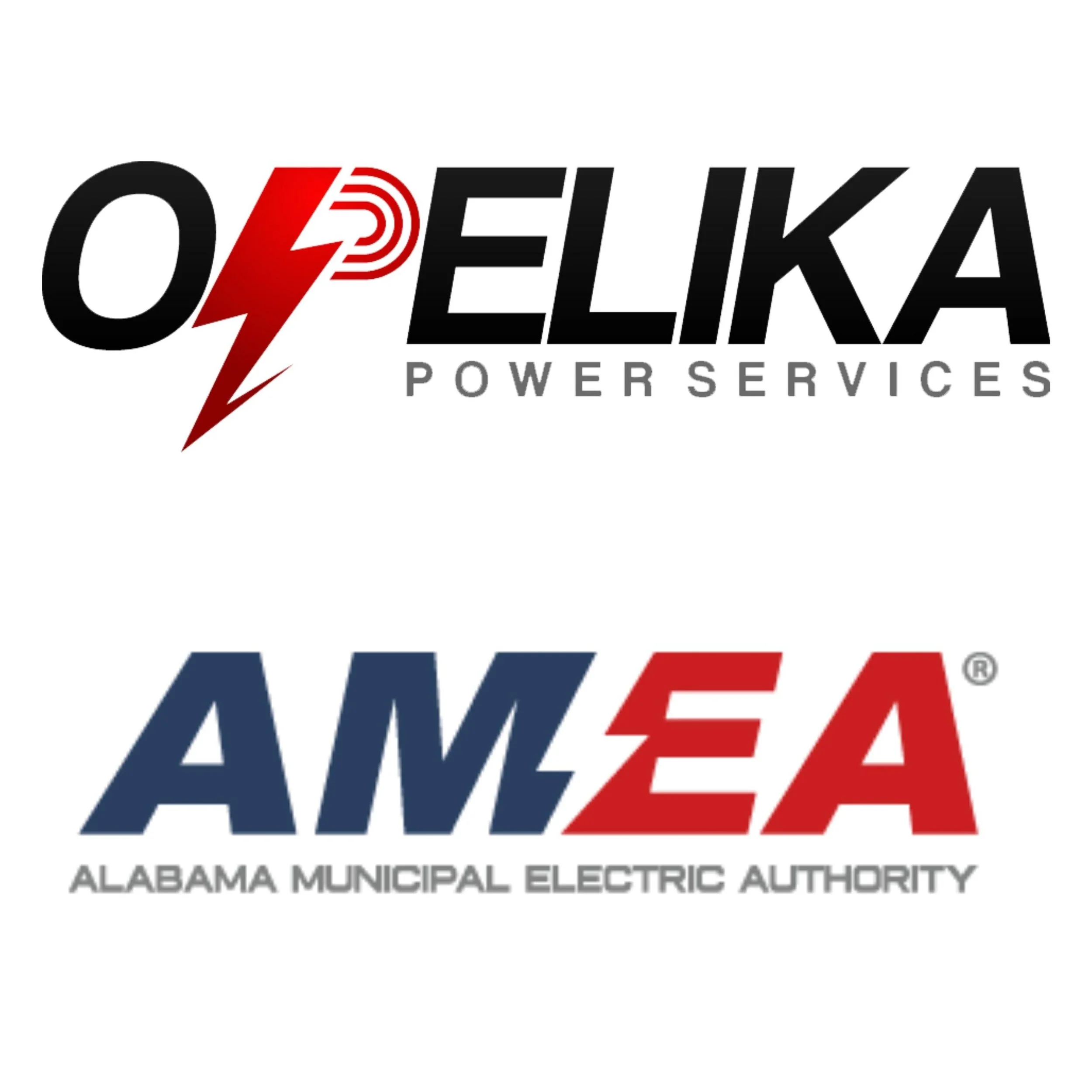 Logos of Opelika Power Services and Alabama Municipal Electric Authority.