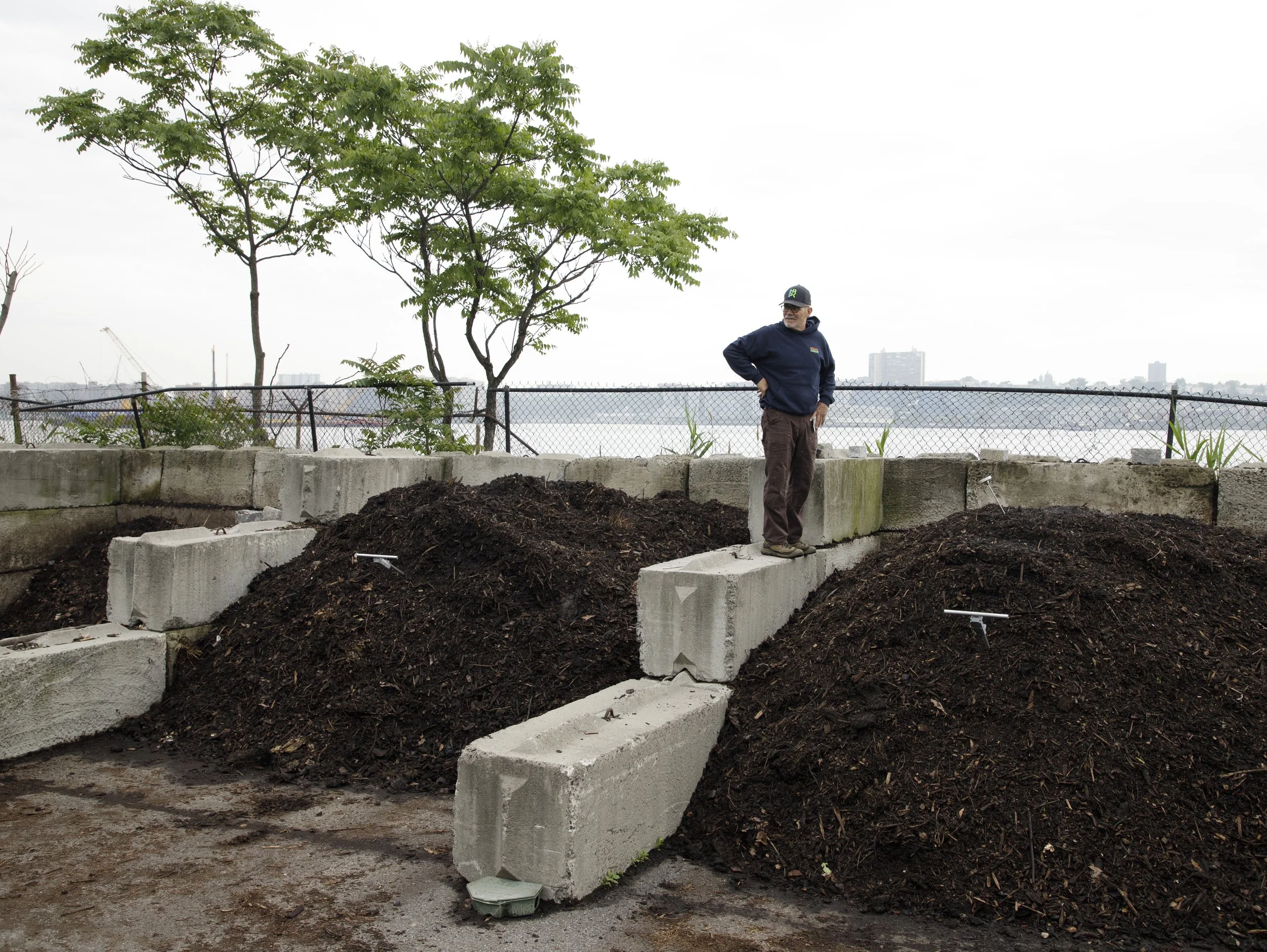 David Loewenguth arrives to the compost yard around 7:30 AM to begin prepping for the day ahead.