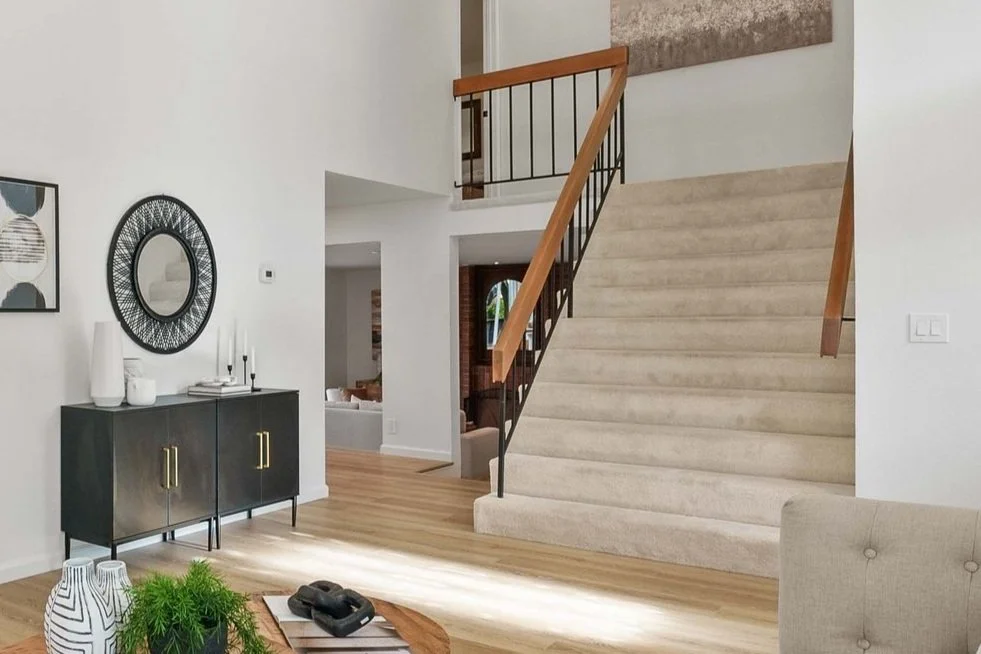 Stairway, Carpet, Wall, Paint, Floors: AFTER