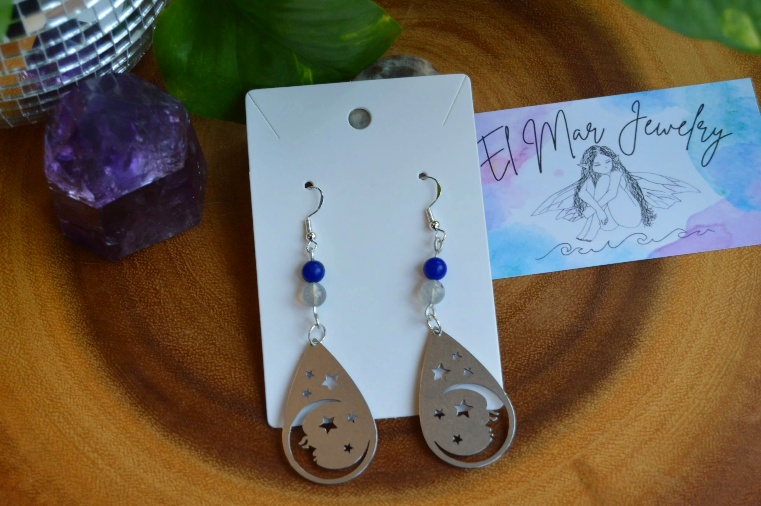 Chrysocolla Sleeping Moon Earrings