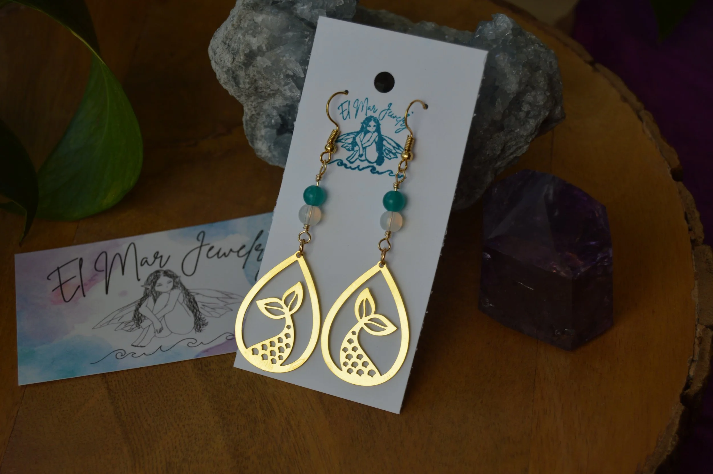 Turquoise Mermaid Tail Earrings