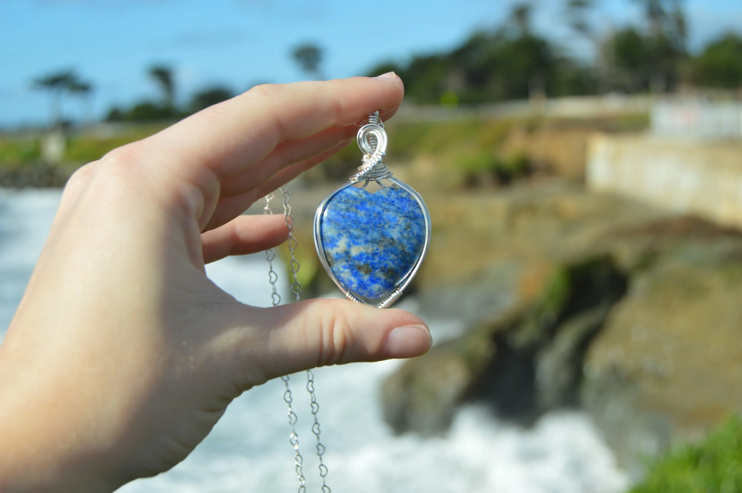 Lapis Lazuli Heart Pendant Necklace