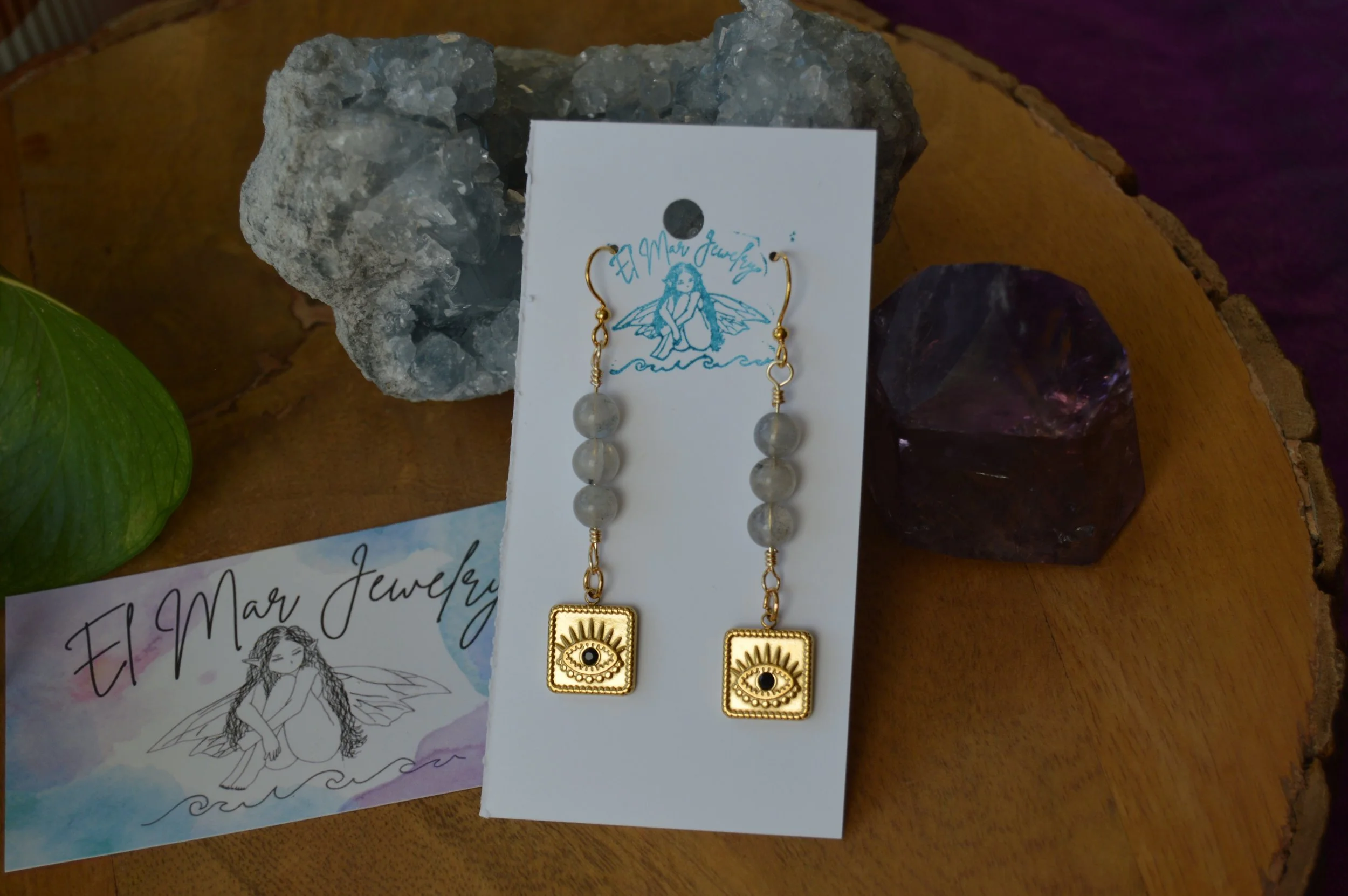 Labadorite Third Eye Earrings