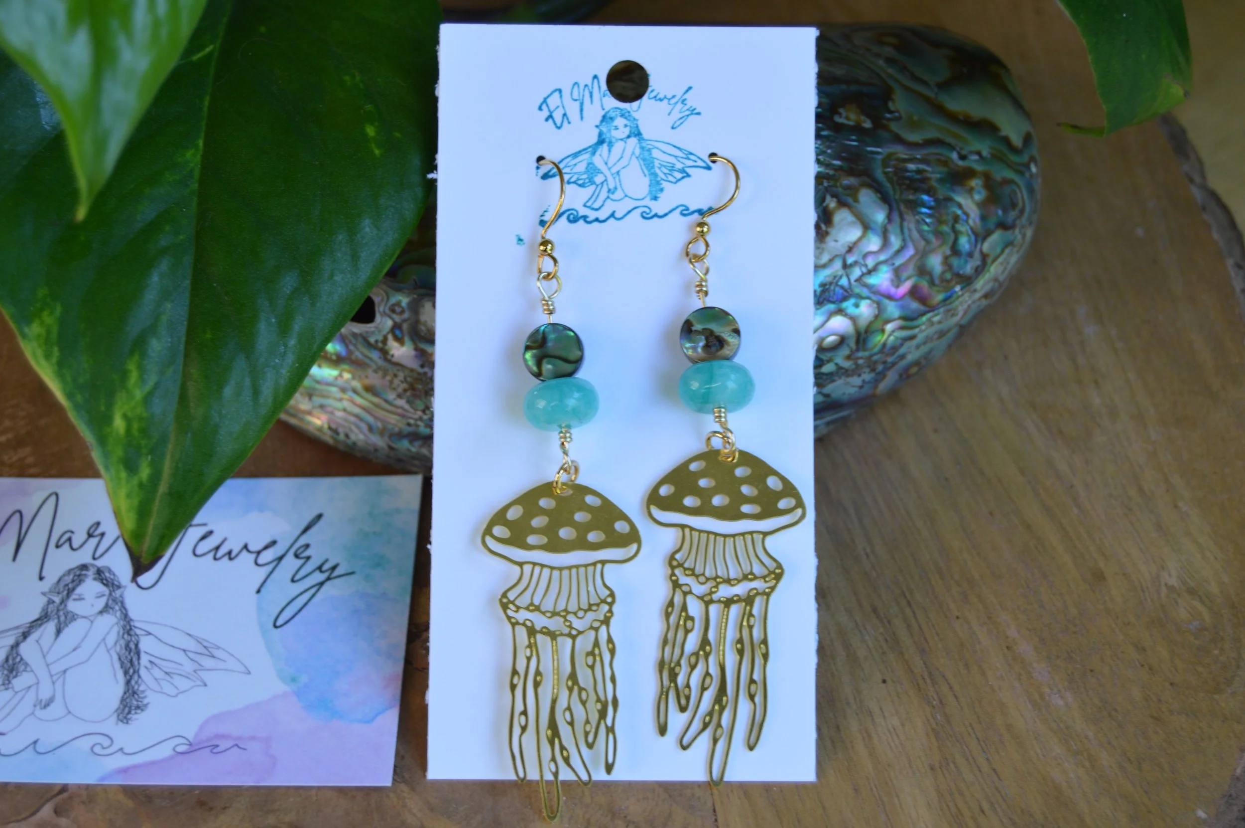 Abalone Jellyfish Earrings