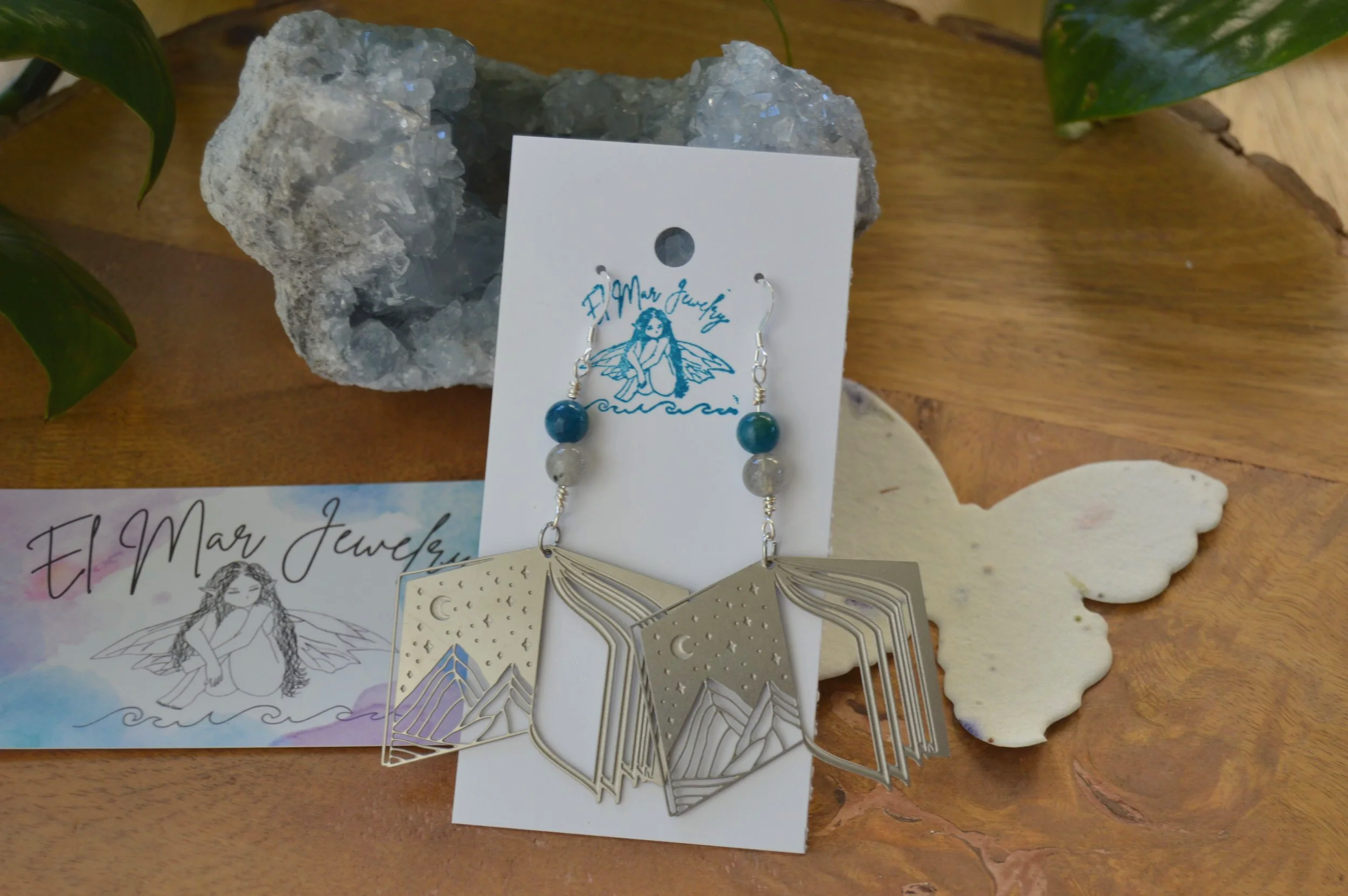 Labradorite Magic Book Earrings