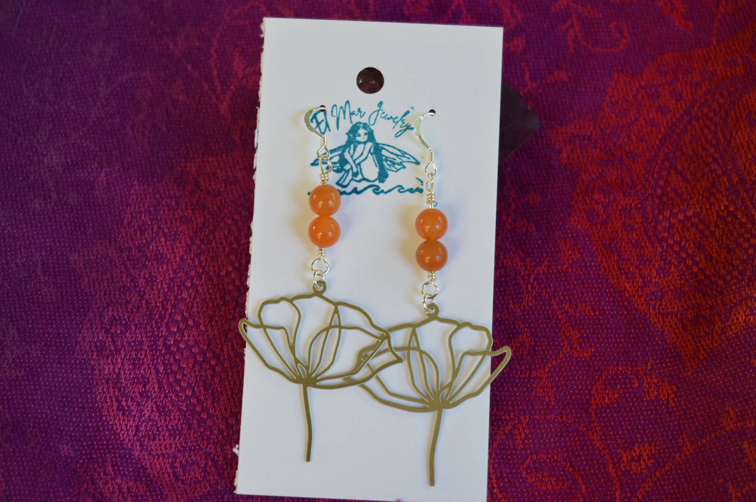 California Poppy Earrings