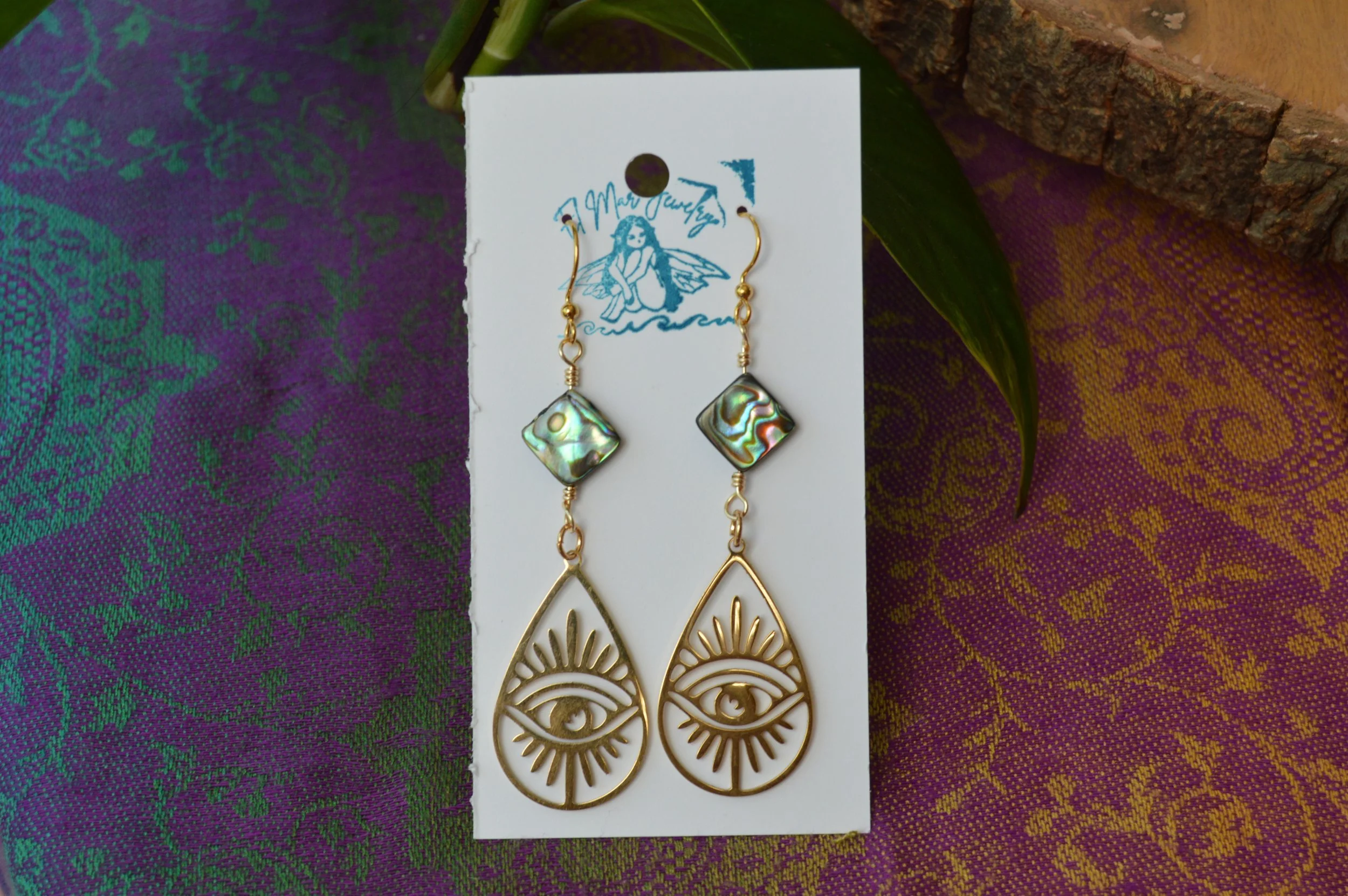 Abalone Third Eye Earrings