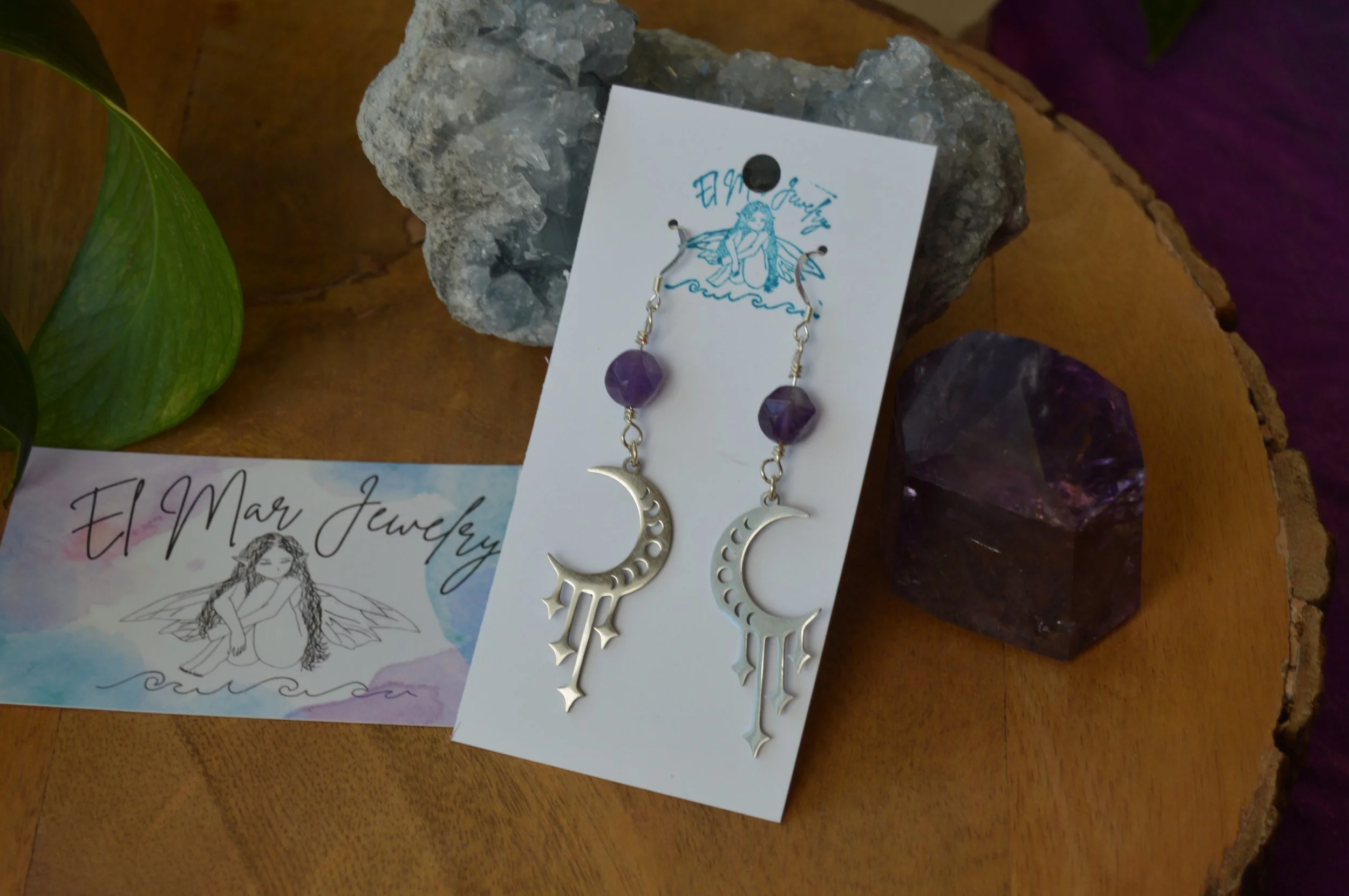 Amethyst Mystic Moon Earrings