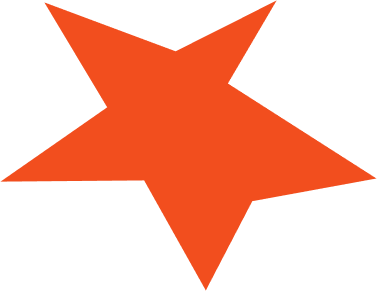 An orange star-shaped object with jagged edges.