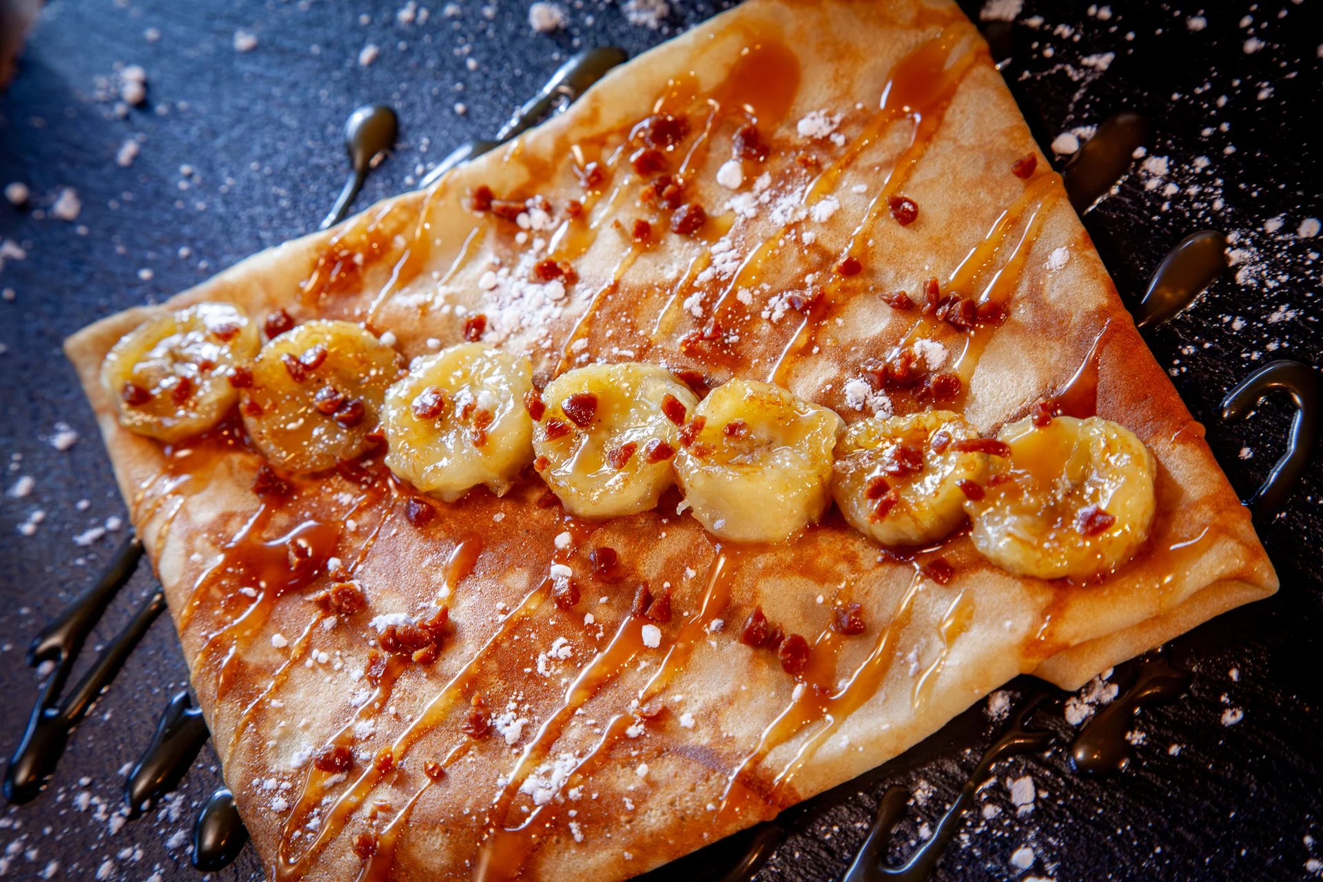 Food Truck Gwinizh-Du, Crêpe Bananes poêlées au caramel 