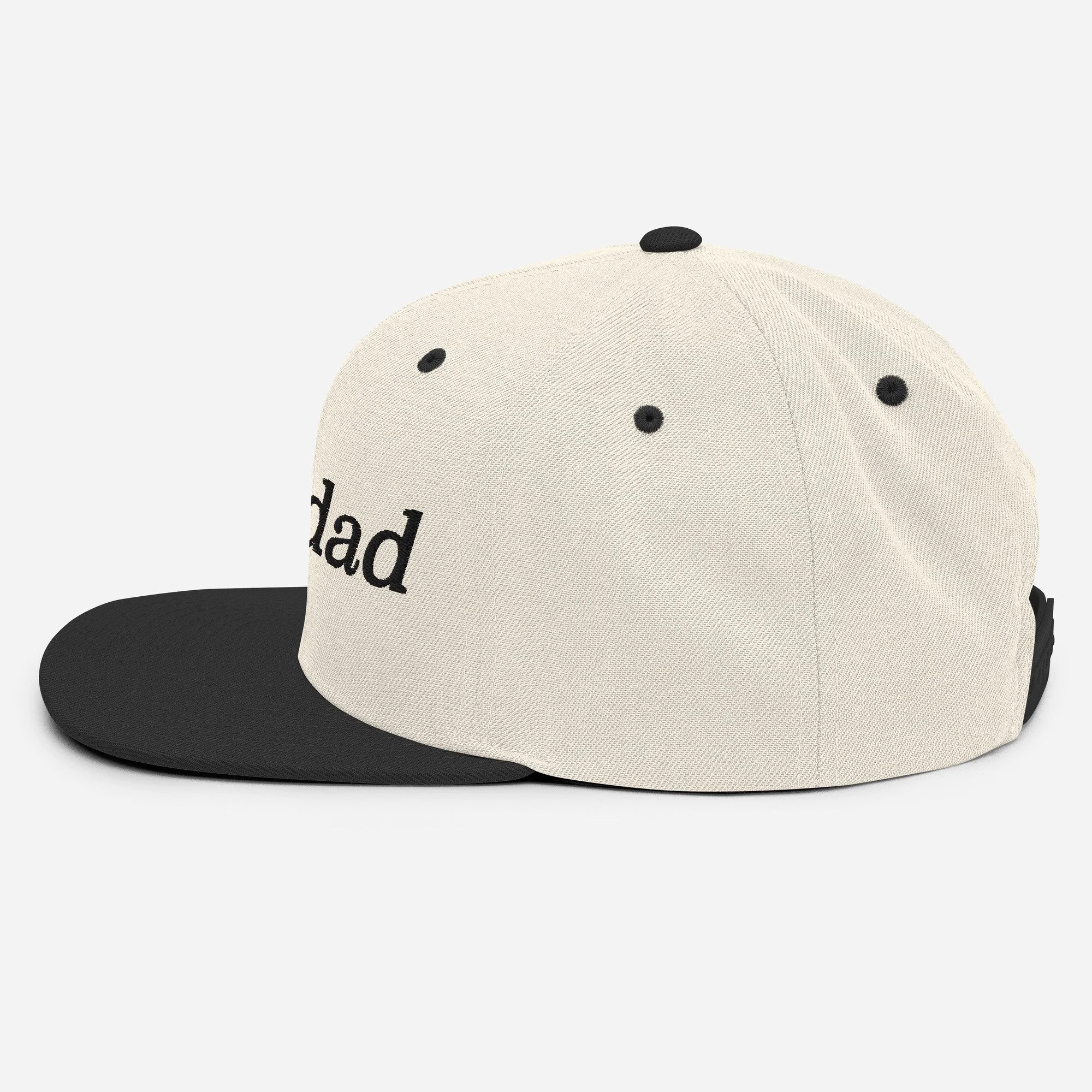 Rad Dad Snapback Hat_natural-black-left-side.jpg