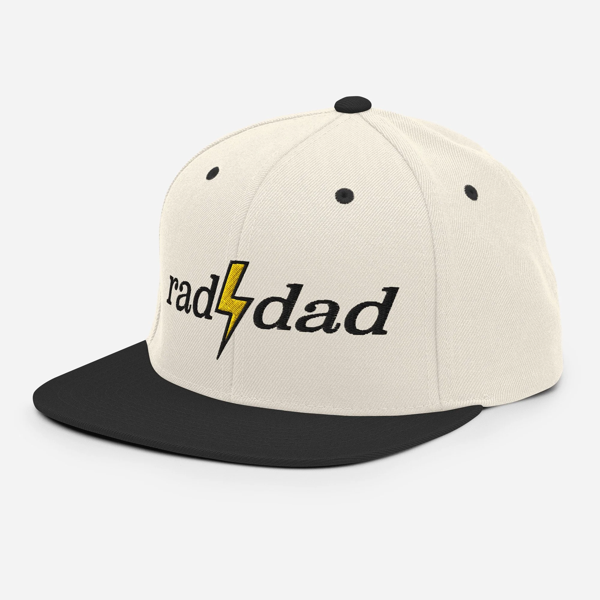 Rad Dad Snapback Hat_natural-black-left-front.jpg