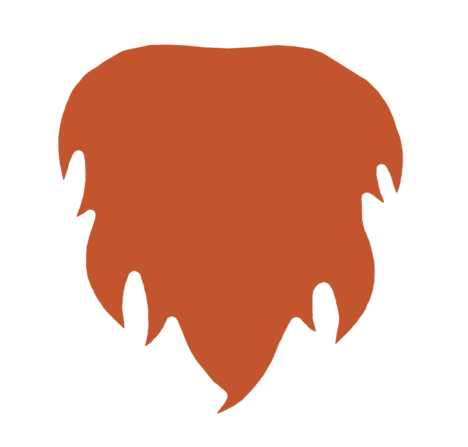 Silhouette of a girl with long hair in a reddish-brown color.