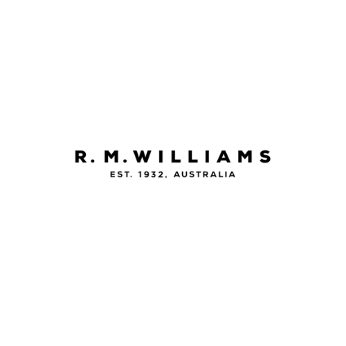 The logo of RM Williams, an Australian clothing company