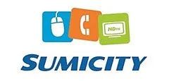 Sumicity logo with icons for internet, cable TV, and HD TV