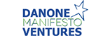 Logo of Danone Ventures with the words 'Danone Manifesto Ventures' in blue
