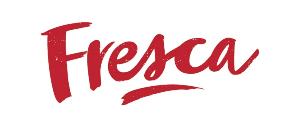 The word "Fresca" written in red, cursive font on a white background.