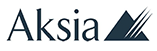 A logo featuring the word 'Aksia' with a stylized triangular design to the right.
